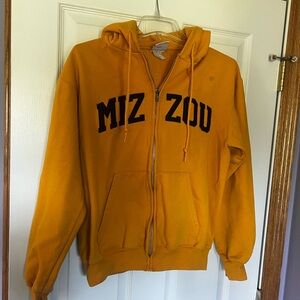 Champion Athletic Missouri Mizzou Tigers Hoodie Men's Small Gold Black Used